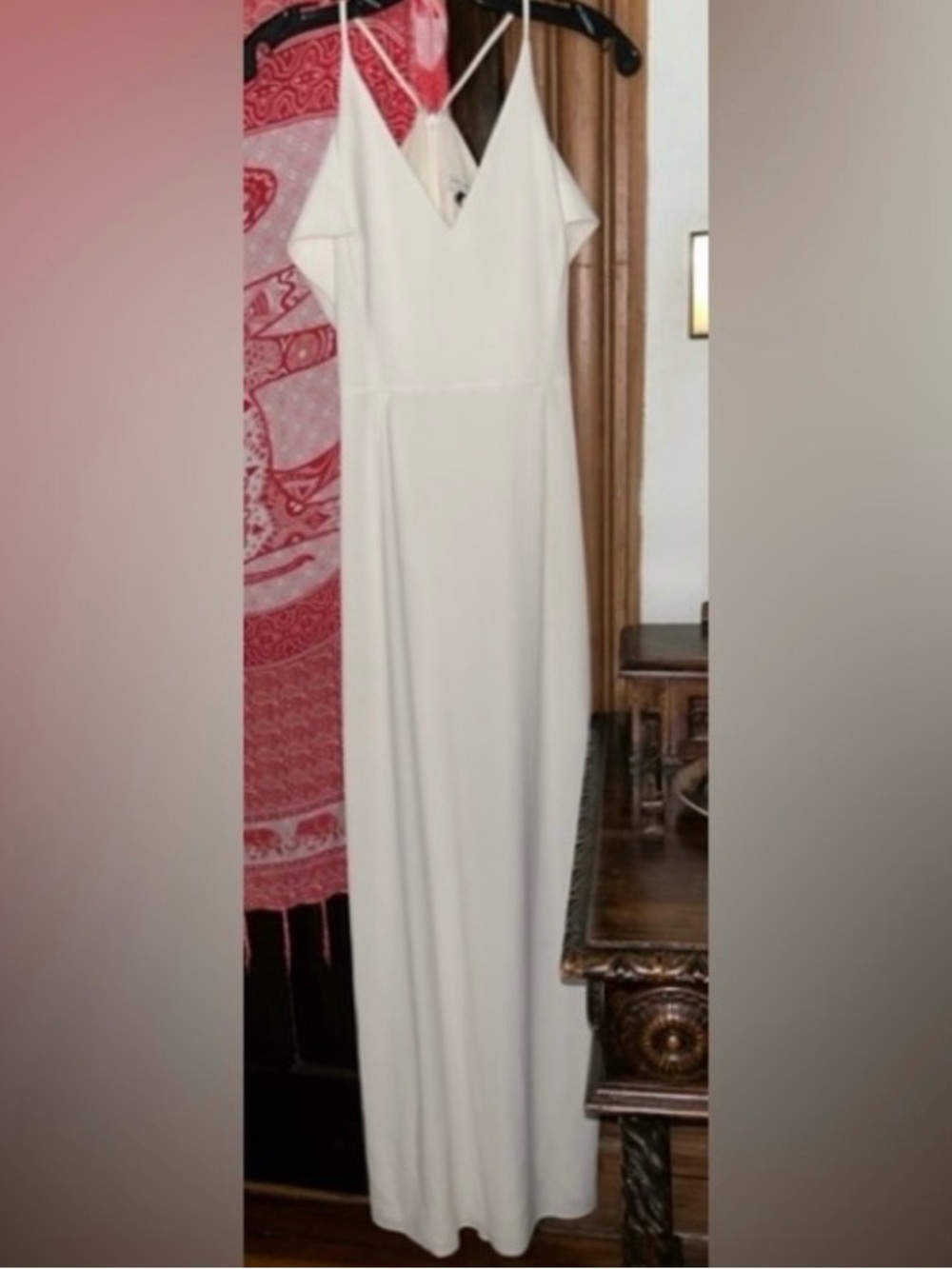 Halston Heritage Ivory V-Neck Dress